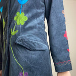 Load image into Gallery viewer, Velvet Floral Coat - Black (Small)
