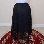 Load image into Gallery viewer, Lace Overlay Maxi Skirt - Black &amp; Black
