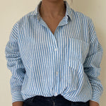 Load image into Gallery viewer, Striped Shirt - Blue and White
