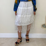Load image into Gallery viewer, Fringe Skirt - White
