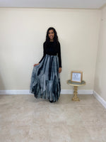 Load image into Gallery viewer, Tie Dye Maxi Skirt - Black and Grey
