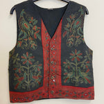 Load image into Gallery viewer, Traditional Indian Waistcoat - Black Peacock Design
