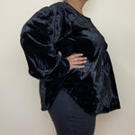 Load image into Gallery viewer, Embroidered Blouse - Black Velvet
