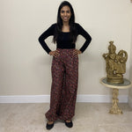 Load image into Gallery viewer, Ditsy Cotton Trousers - Brown

