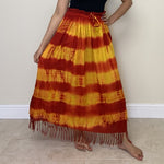 Load image into Gallery viewer, Tie Dye Maxi Skirt - Red and Yellow
