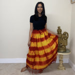 Load image into Gallery viewer, Tie Dye Maxi Skirt - Red and Yellow

