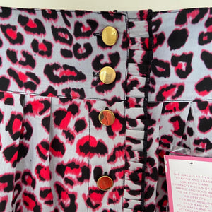 Leopard Print Mini Skirt - Pink