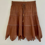 Load image into Gallery viewer, Tiered Pixie Midi Skirt - Brown
