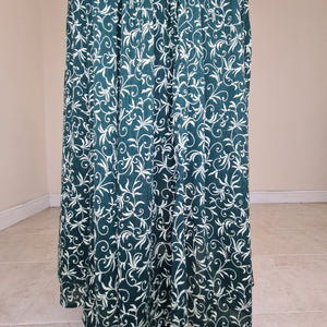 Printed Crinkle Midi Skirt - Green
