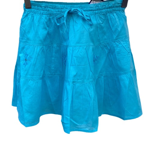 Cotton Embroidered Mini Skirt - Assorted Colours - 14"