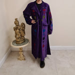Load image into Gallery viewer, Velvet Floral Coat - Purple (Size 16-20)
