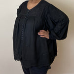 Load image into Gallery viewer, Embroidered Smock Top - Black
