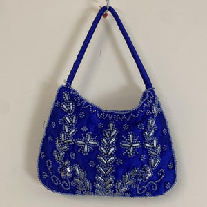 Sequin and Beaded Handbag - Blue