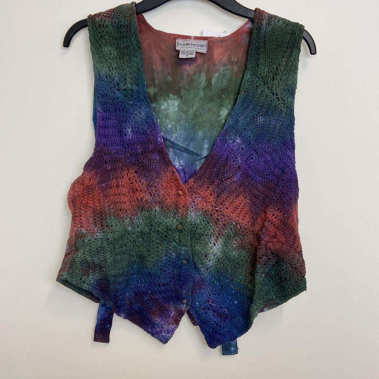 Tie Dye Crochet Waistcoat - Multi