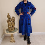 Load image into Gallery viewer, Velvet Floral Coat - Blue
