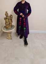 Load image into Gallery viewer, Velvet Floral Coat - Purple Tie Dye
