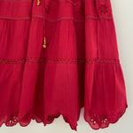 Load image into Gallery viewer, Tiered Pixie Midi Skirt - Red
