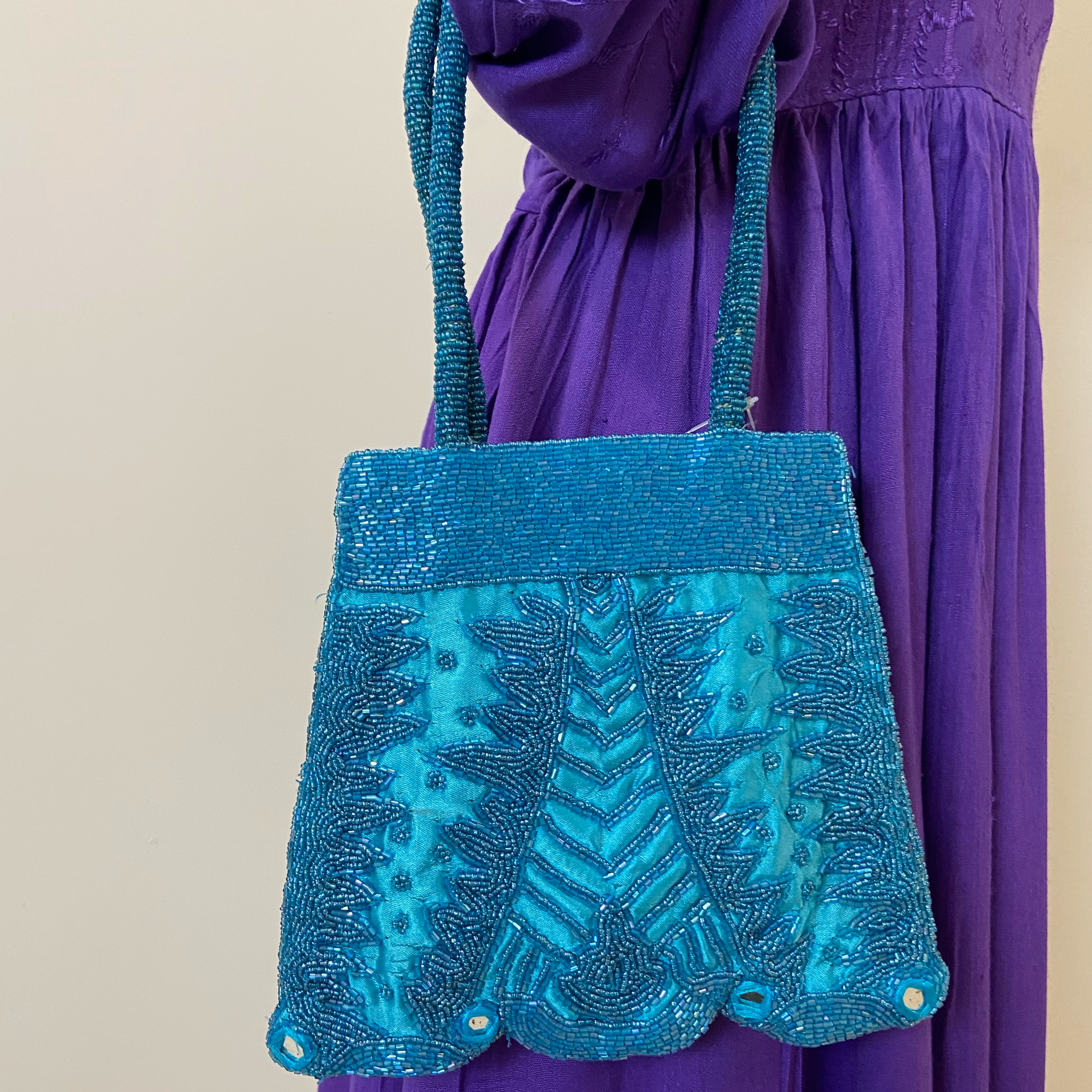 Beaded Handbag - Turquoise