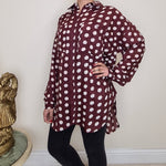 Load image into Gallery viewer, Polka Dot Shirt - Brown and White

