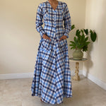 Load image into Gallery viewer, Madras Checked Maxi - Blue &amp; White

