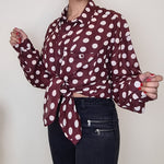 Load image into Gallery viewer, Polka Dot Shirt - Brown and White
