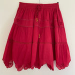 Load image into Gallery viewer, Tiered Pixie Midi Skirt - Red
