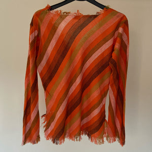 Striped Cheesecloth Top - Assorted Colours