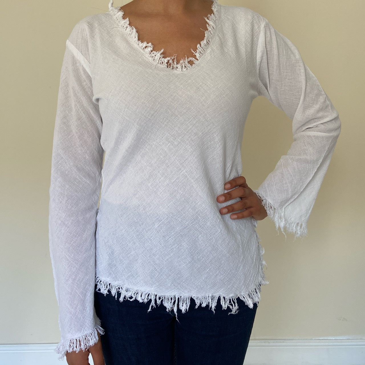 Cheesecloth Blouse - White