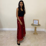Load image into Gallery viewer, Sari Wrap Skirt - Dark Red
