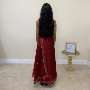 Sari Wrap Skirt - Dark Red