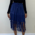 Load image into Gallery viewer, Fringe Skirt - Blue
