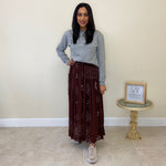 Load image into Gallery viewer, Printed Crinkle Maxi Skirt - Brown
