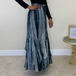 Load image into Gallery viewer, Tie Dye Maxi Skirt - Black and Grey
