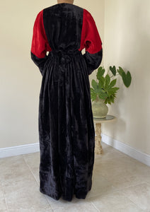 Velvet Afghan Dress - Red and Black