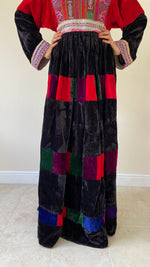 Load image into Gallery viewer, Velvet Afghan Dress - Red and Black
