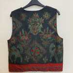 Load image into Gallery viewer, Traditional Indian Waistcoat - Black Peacock Design
