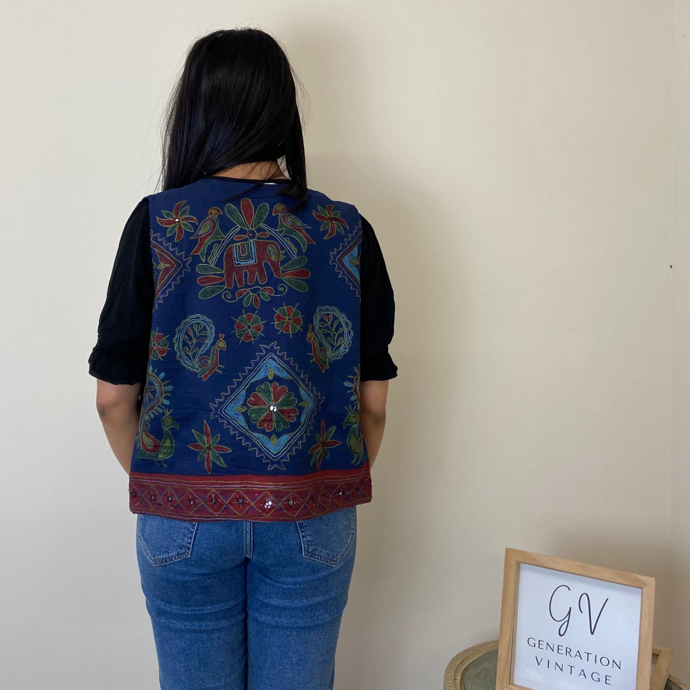 Traditional Indian Waistcoat - Blue