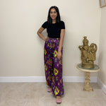 Load image into Gallery viewer, Satin Printed Trousers - Purple
