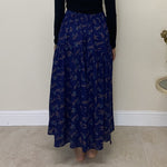 Load image into Gallery viewer, Side Ruched Skirt - Blue Floral
