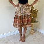 Load image into Gallery viewer, Maya Printed Cotton 22&quot; Skirt - Brown
