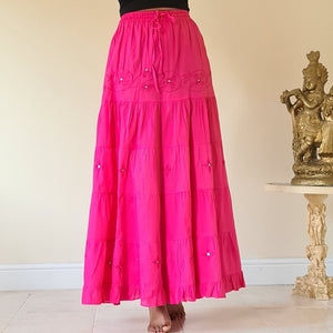 Cotton Embroidered Maxi Skirt - Assorted Colours