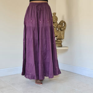 Cotton Embroidered Maxi Skirt - Assorted Colours