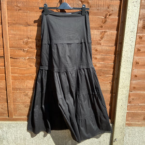 Maxi Skirt with Zip - Black