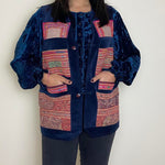 Load image into Gallery viewer, Afghan Patchwork Waistcoat - Navy Blue

