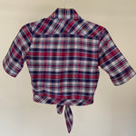 Load image into Gallery viewer, Checkered Cotton Crop Top Shirt
