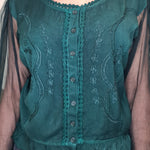 Load image into Gallery viewer, Sheer Sleeve Blouse - Green
