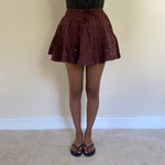 Load image into Gallery viewer, Cotton Embroidered Ruffle Mini Skirt - Assorted Colours - 14&quot;

