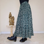 Load image into Gallery viewer, Printed Crinkle Midi Skirt - Green
