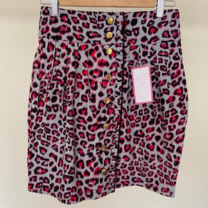 Leopard Print Mini Skirt - Pink