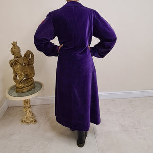 Velvet Floral Coat - Purple